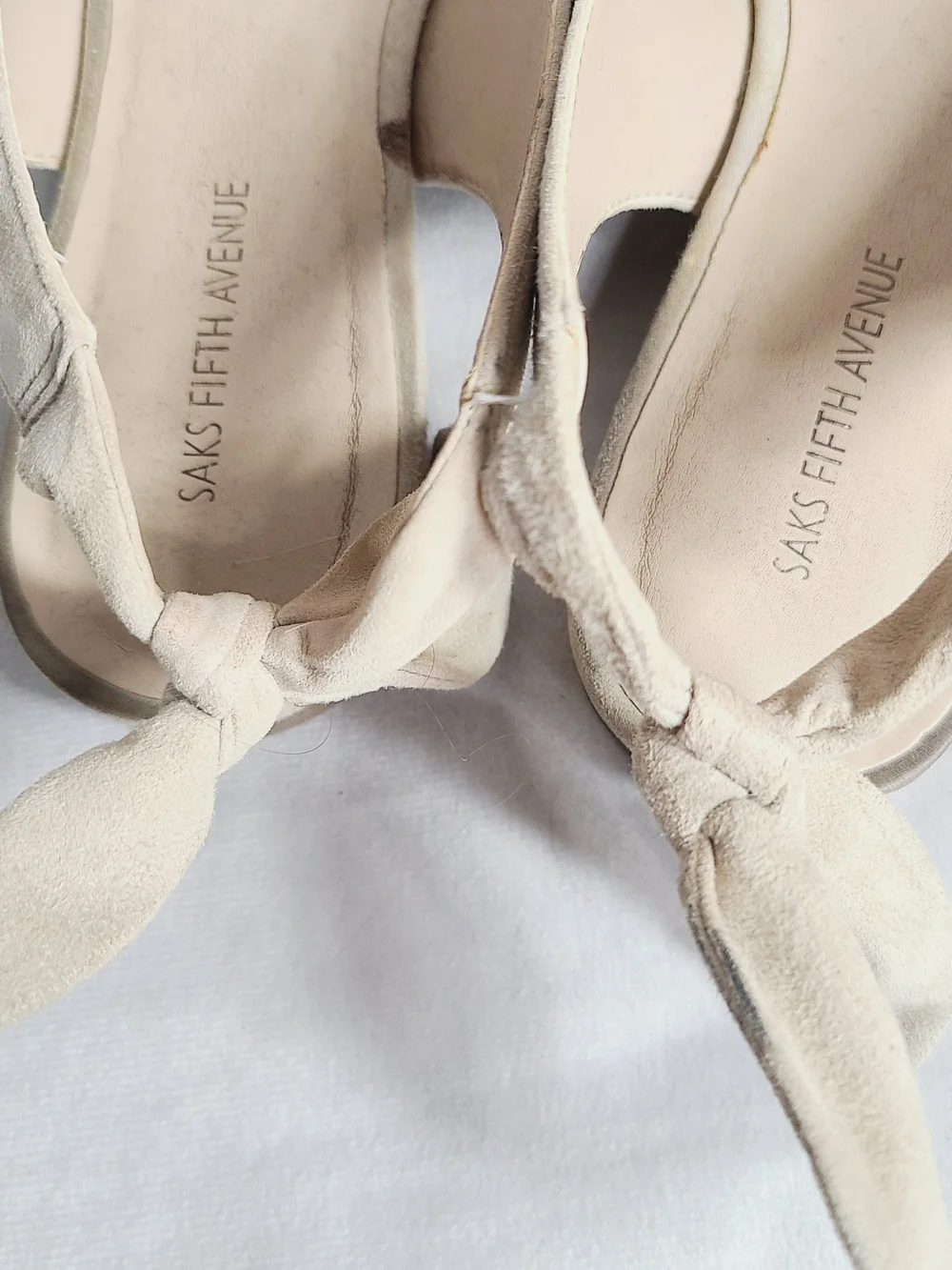 Saks Fifth Ave Women's Slingback Pointed Toe Flats in Ivory